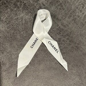 Chanel Small Luxury White Ribbon Piece W/Chanel Logo / Gently Used / Authentic